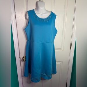 Lilt Blue Cut A-Line Dress Sleeveless Knee Length Juniors 20.5 (women’s 16-18)